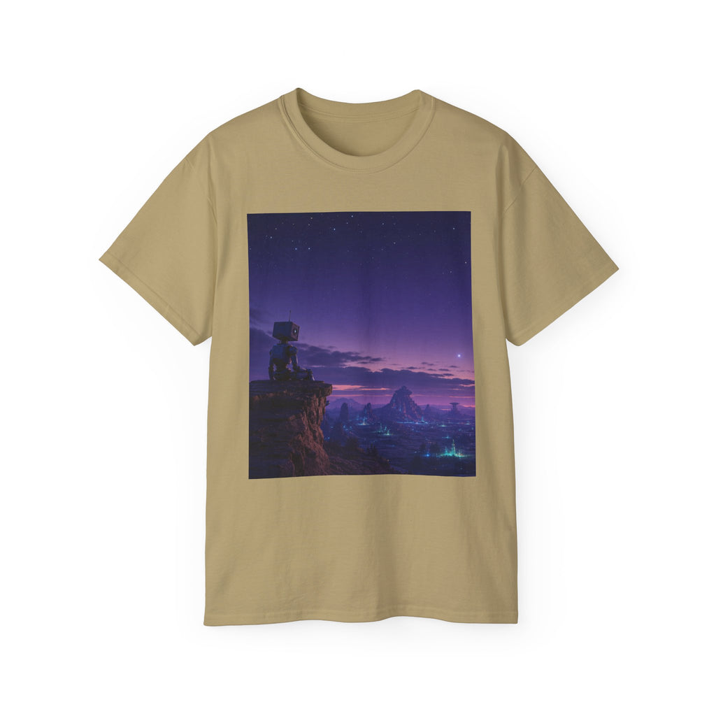 Robot Purple Mountain Landscape T-Shirt