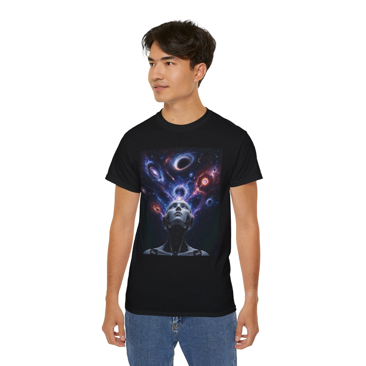 Robot Dreams T-Shirt | Space Nebula Portrait